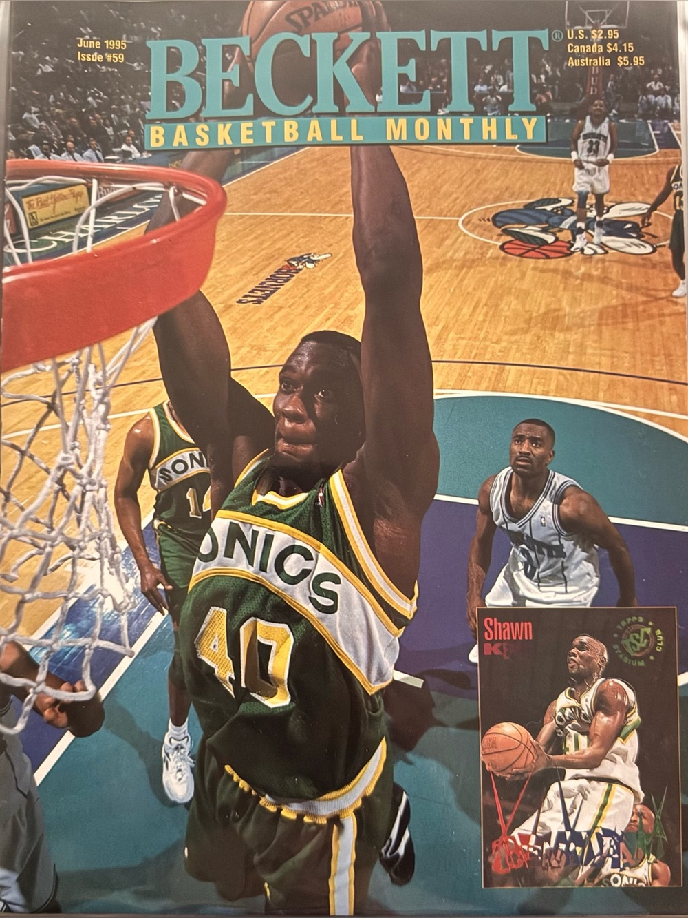 Beckett Basketball Monthly #59 June 1995 Shawn Kemp cover